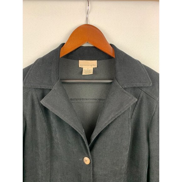Apostrophe Womens Button-Up Blazer Jacket Size 6 Black - Picture 2 of 5